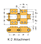 Double Pitch Attachment Chain K-2